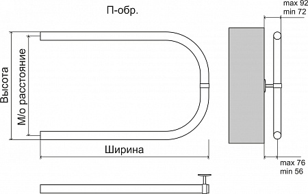 Эконом П-обр AISI 32х2 500х500 Полотенцесушитель  TERMINUS Калуга - фото 3