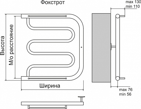 Фокстрот AISI 32х2 500х400 Полотенцесушитель  TERMINUS Калуга - фото 4