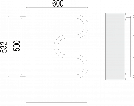 М-обр AISI 32х2 500х600 Полотенцесушитель  TERMINUS Калуга - фото 3
