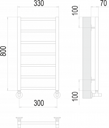 Контур П7 300х800 Полотенцесушитель  TERMINUS Калуга - фото 3