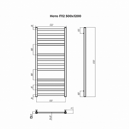 Ното П12 500х1200 Полотенцесушитель TERMINUS Калуга - фото 3