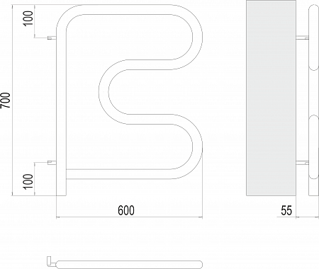 Электро 25 F-обр 600х600 поворотный Полотенцесушитель TERMINUS Калуга - фото 3
