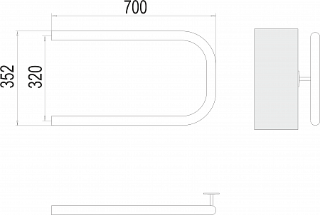 П-обр AISI 32х2 320х700 Полотенцесушитель  TERMINUS Калуга - фото 3