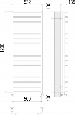 Виктория П22 500х1200 Полотенцесушитель  TERMINUS Калуга - фото 3