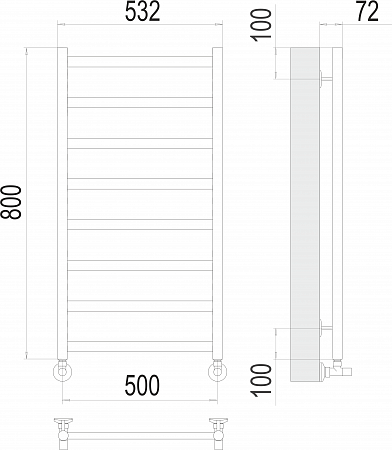 Аврора П8 500х800 Полотенцесушитель  TERMINUS Калуга - фото 3