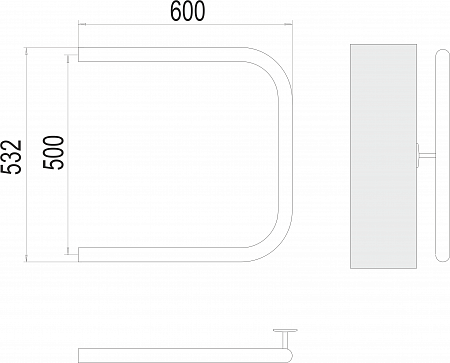 П-обр AISI 32х2 500х600 Полотенцесушитель  TERMINUS Калуга - фото 3