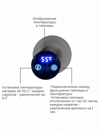 Аккорд П5 500х800 электро Полотенцесушитель TERMINUS Оружейная сталь Калуга - фото 4